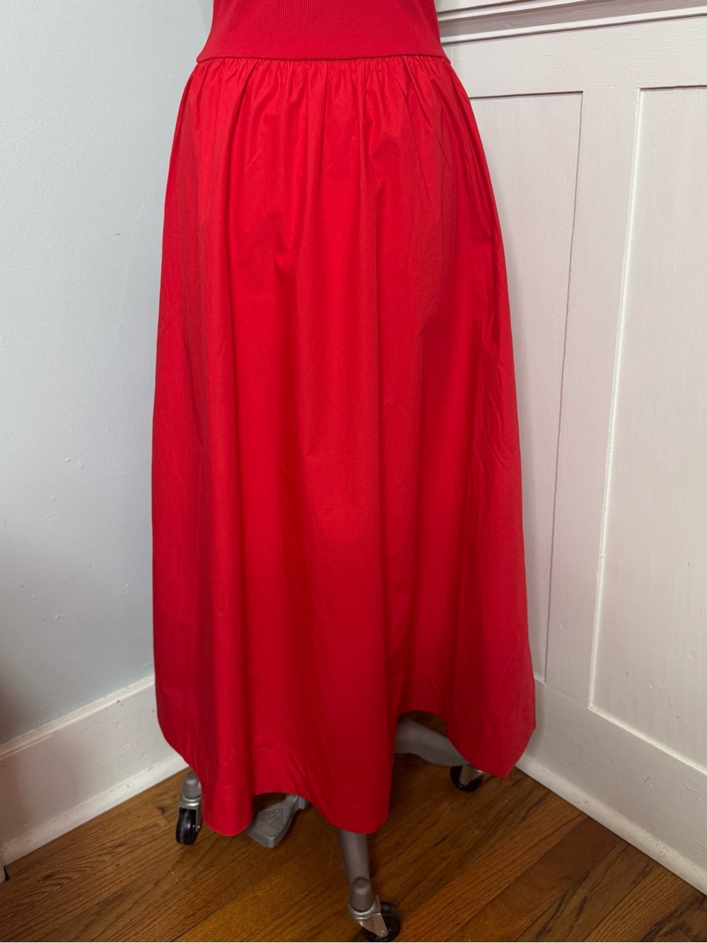 Gap Mixed Media Drop Waist Maxi Dress Red Medium Large XL NWT - Picture 10 of 16